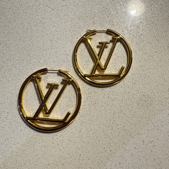Lv Gold Hoops - Picture 2 of 4